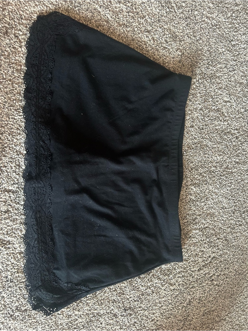 Urban Outfitters Black Lace-Trim Mini Skirt